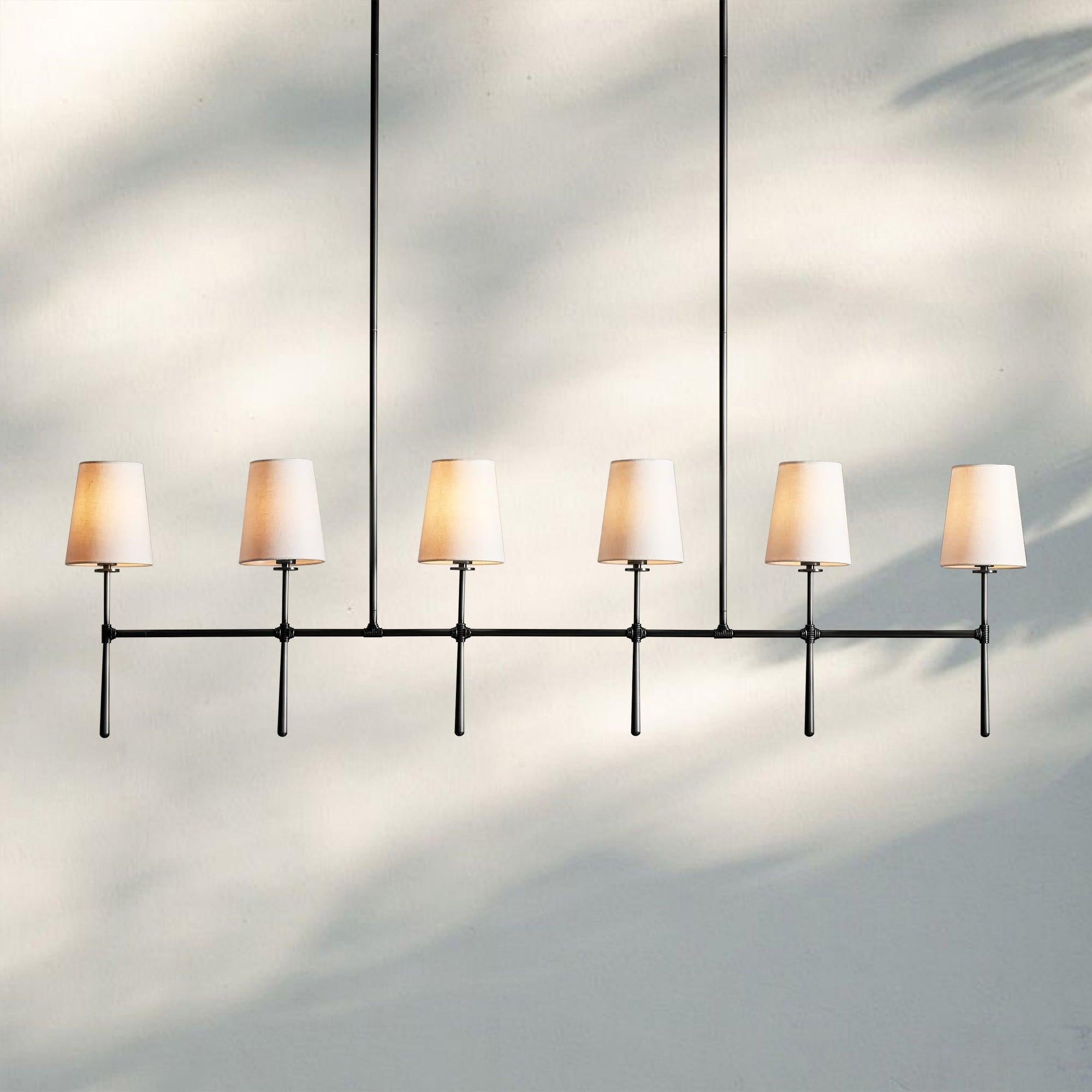 Rhodas Linear Chandelier - 6 - LightBlackBlushlighting