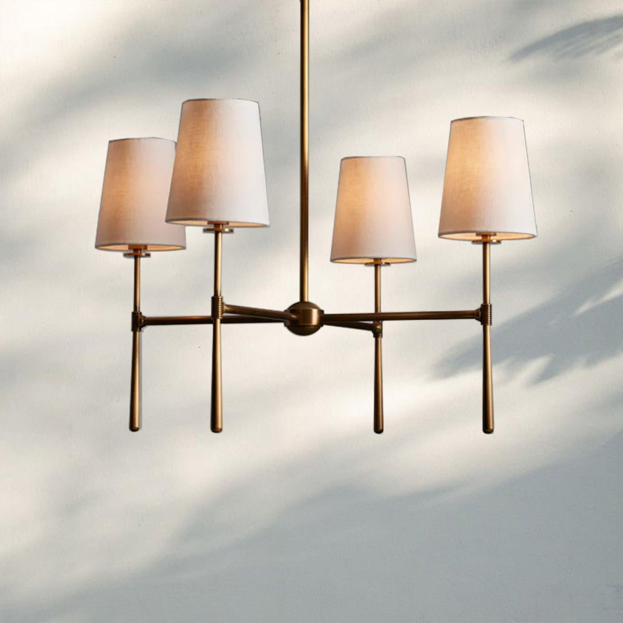 Rhodas Round Chandelier - 4 - LightBrassBlushlighting