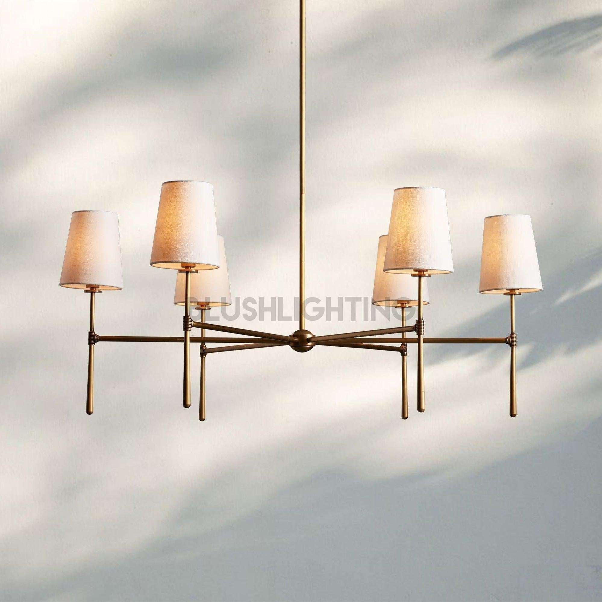 Rhodas Round Chandelier - 5 - LightBrassBlushlighting