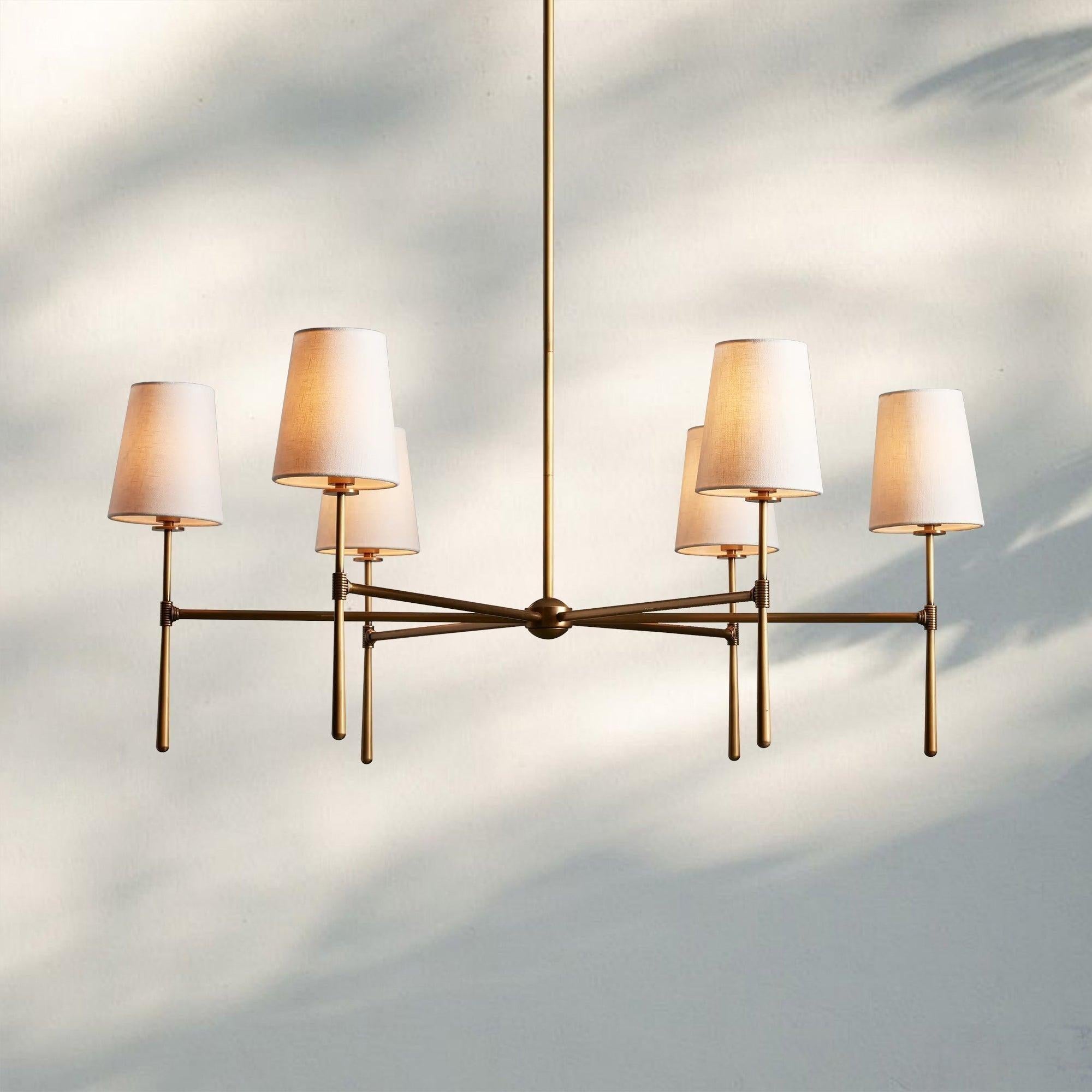 Rhodas Round Chandelier - 5 - LightBrassBlushlighting
