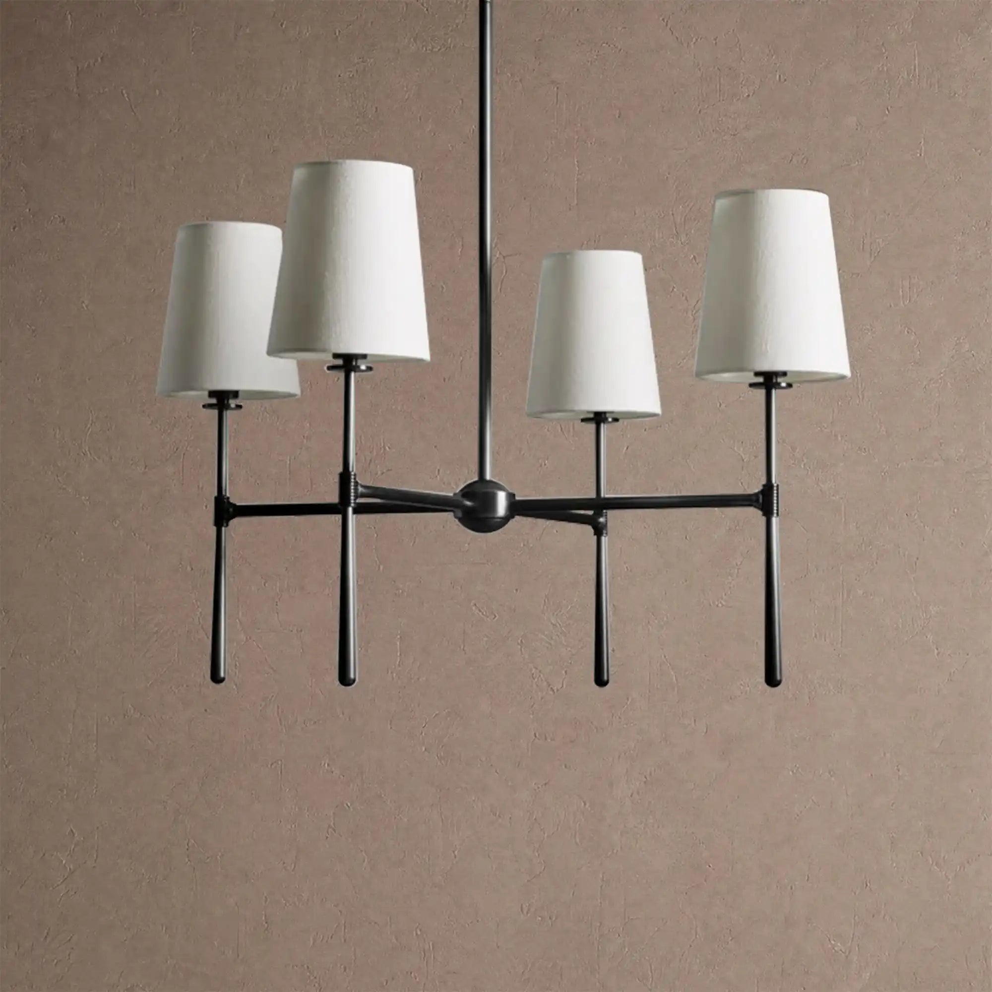 Rhodas Round Chandelier - 4-LightBlackBlushlighting