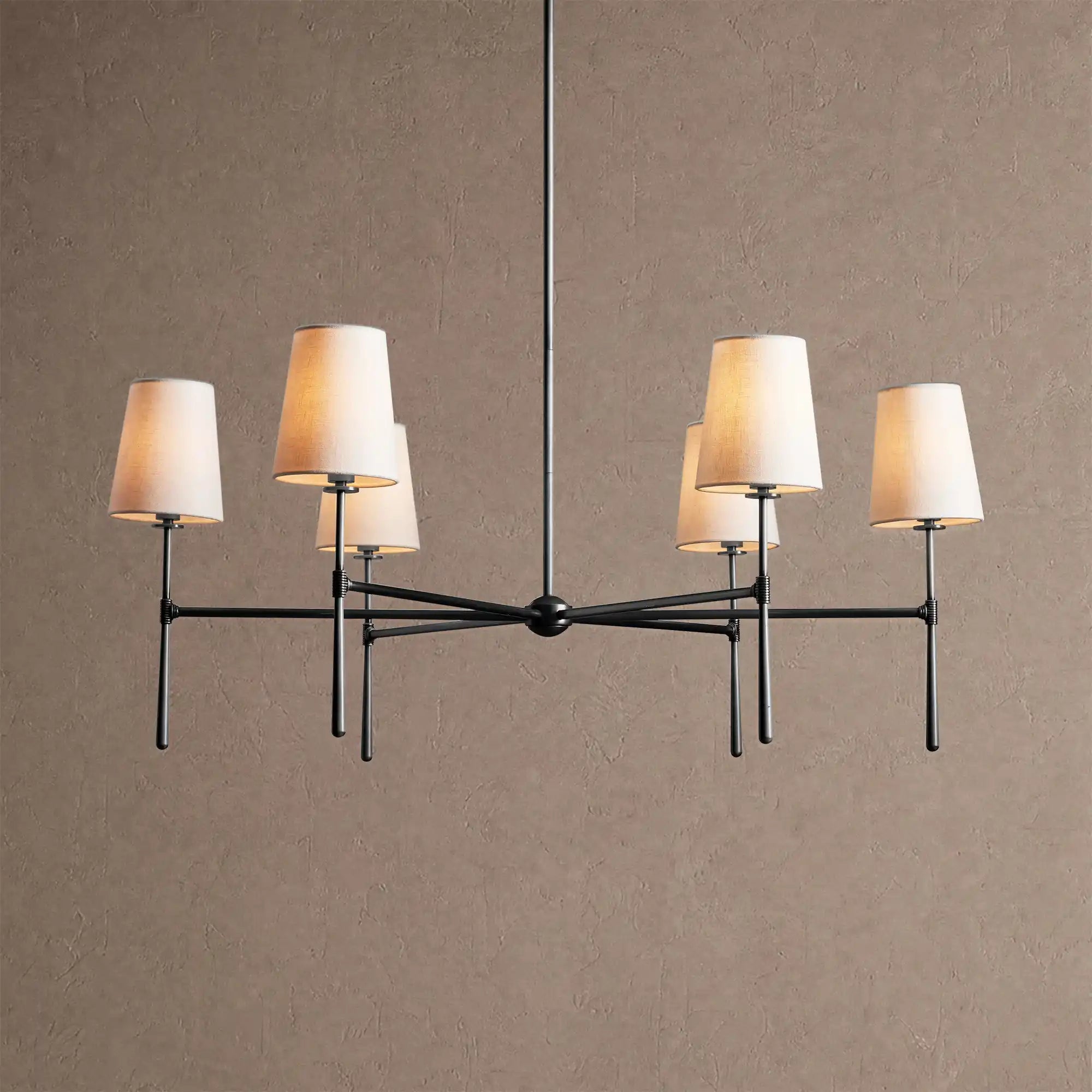 Rhodas Round Chandelier - 5-LightBlackBlushlighting