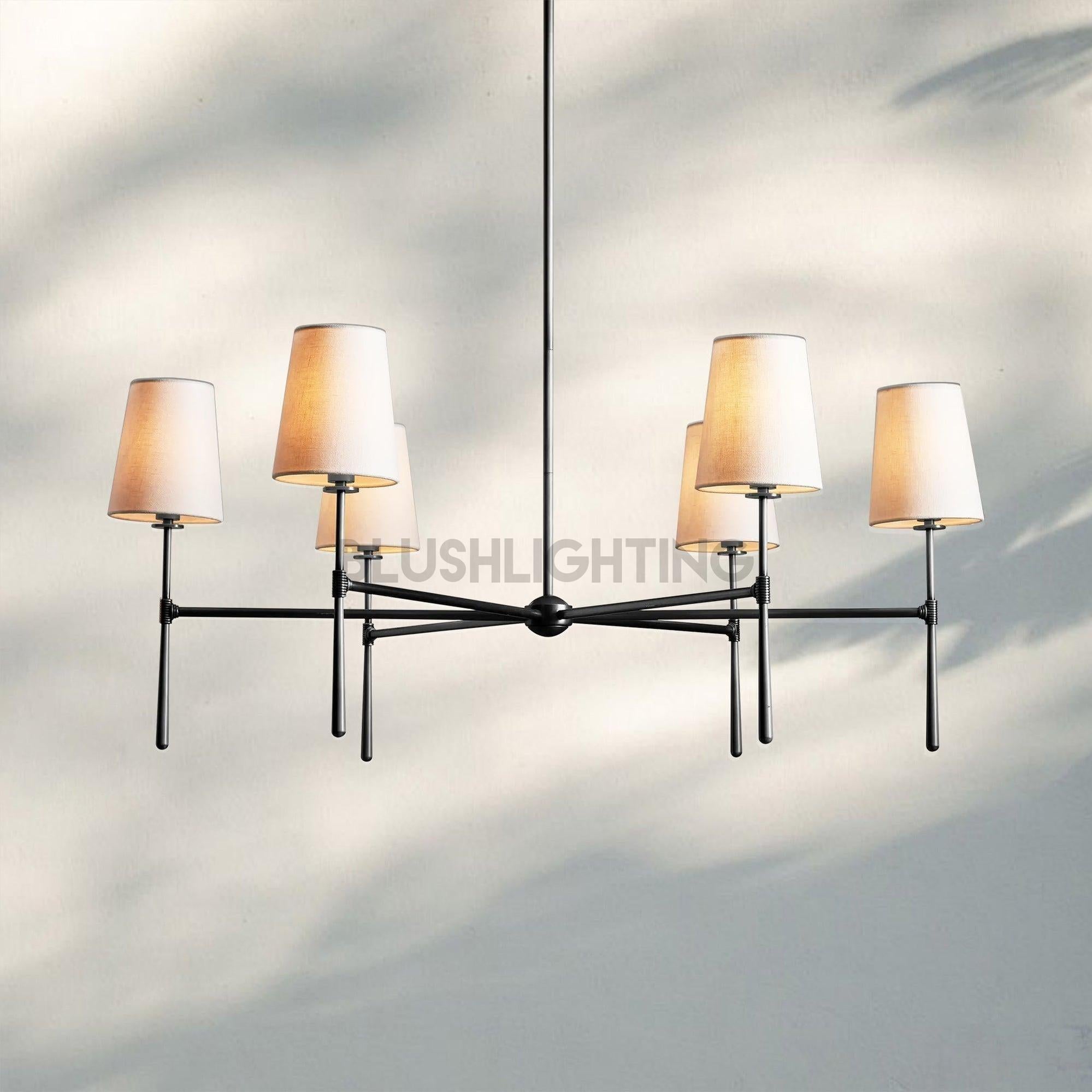 Rhodas Round Chandelier - 5 - LightBronzeBlushlighting