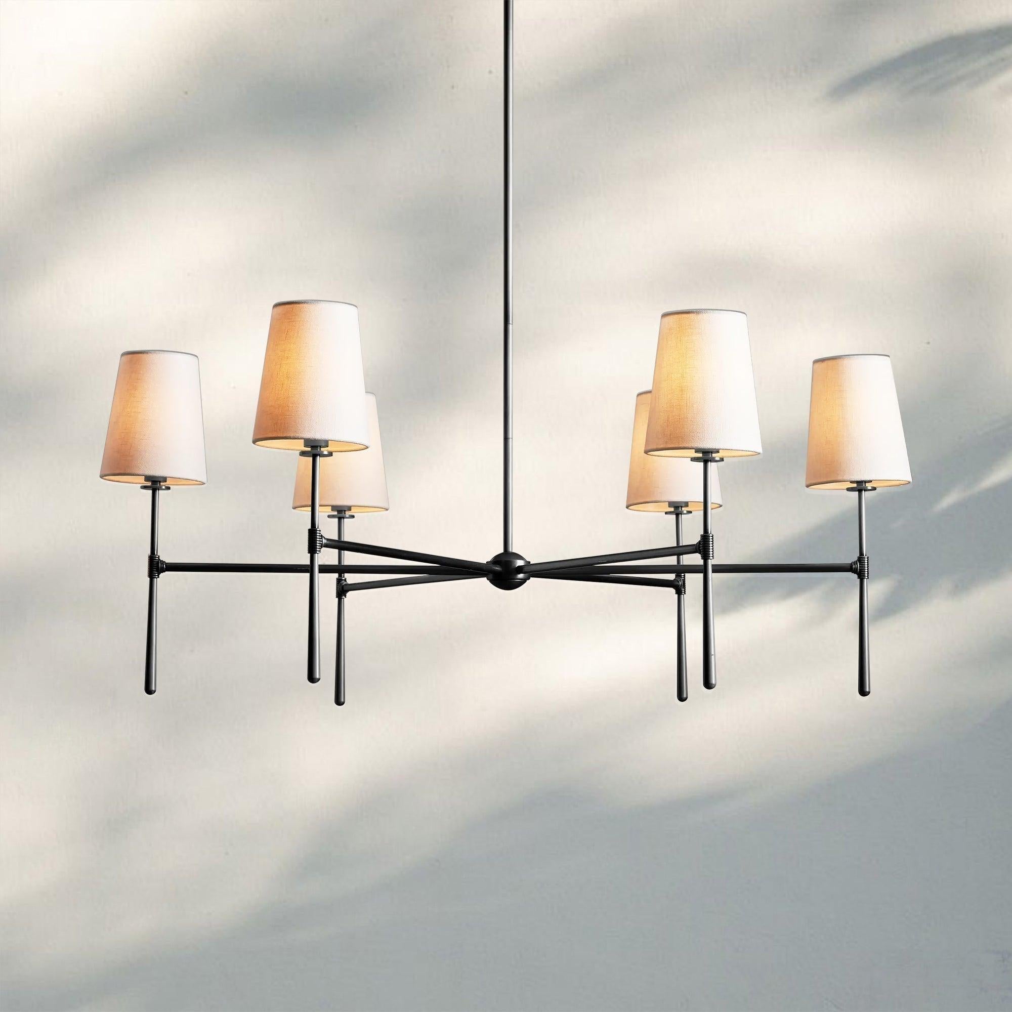 Rhodas Round Chandelier - 5 - LightBronzeBlushlighting