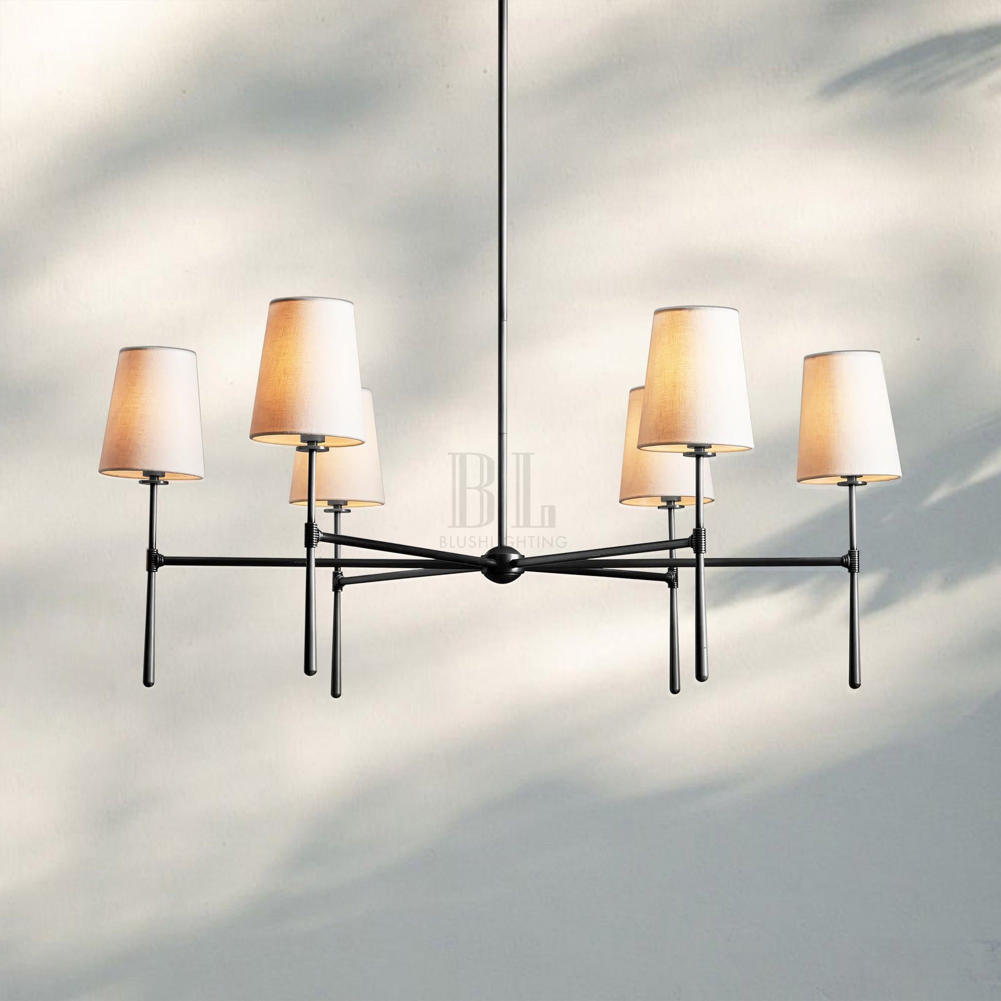 Rhodas Round Chandelier-5-Light-Bronze-