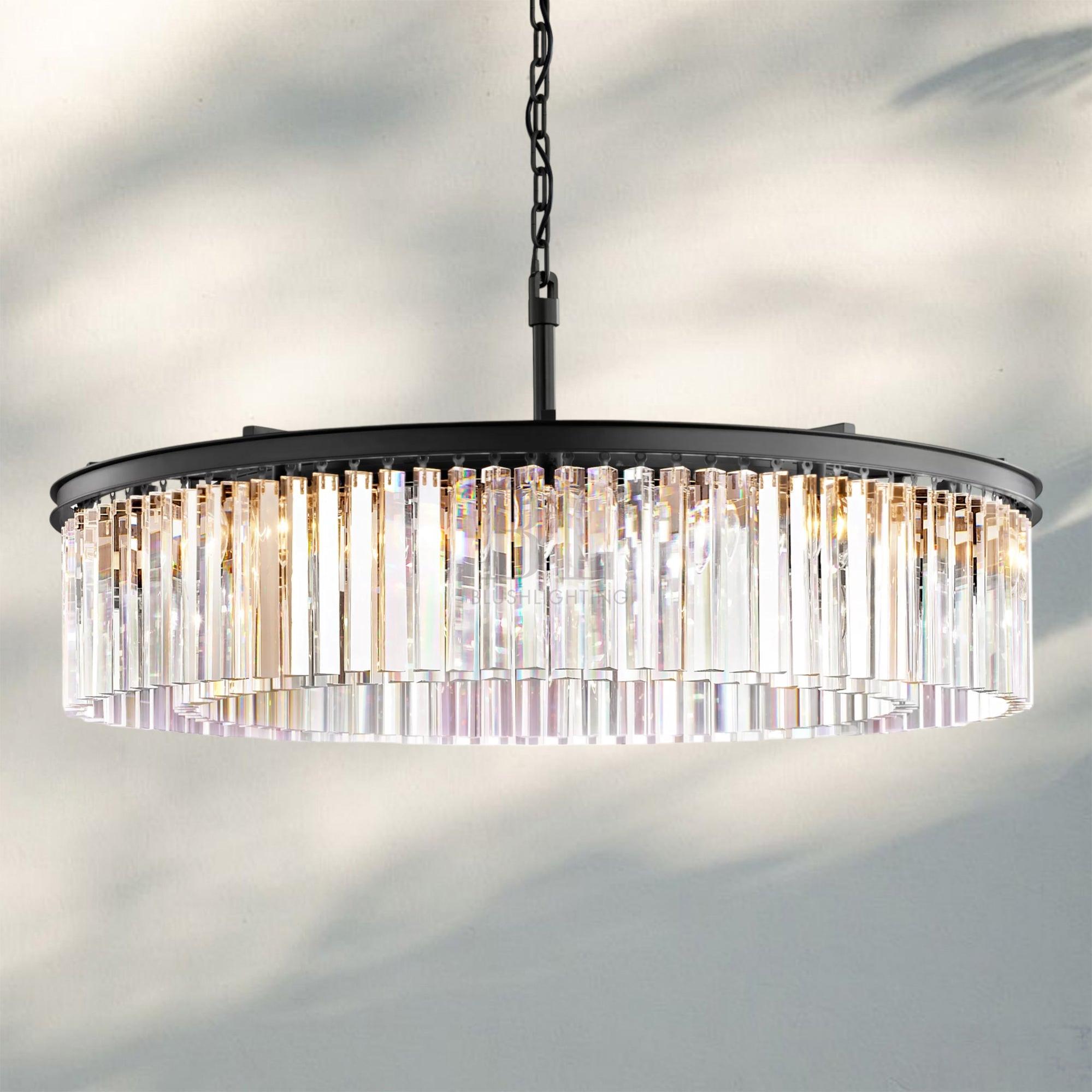 Rhyth Round Chandelier 32'' 43''-43''-Bronze-