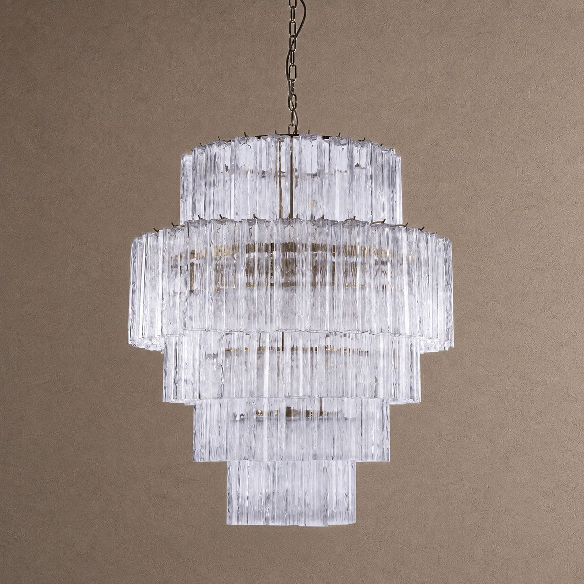 Rina Firenze Tiered Chandelier - ∅ 31.5″ x H 36.6″Smoke GrayBlushlighting
