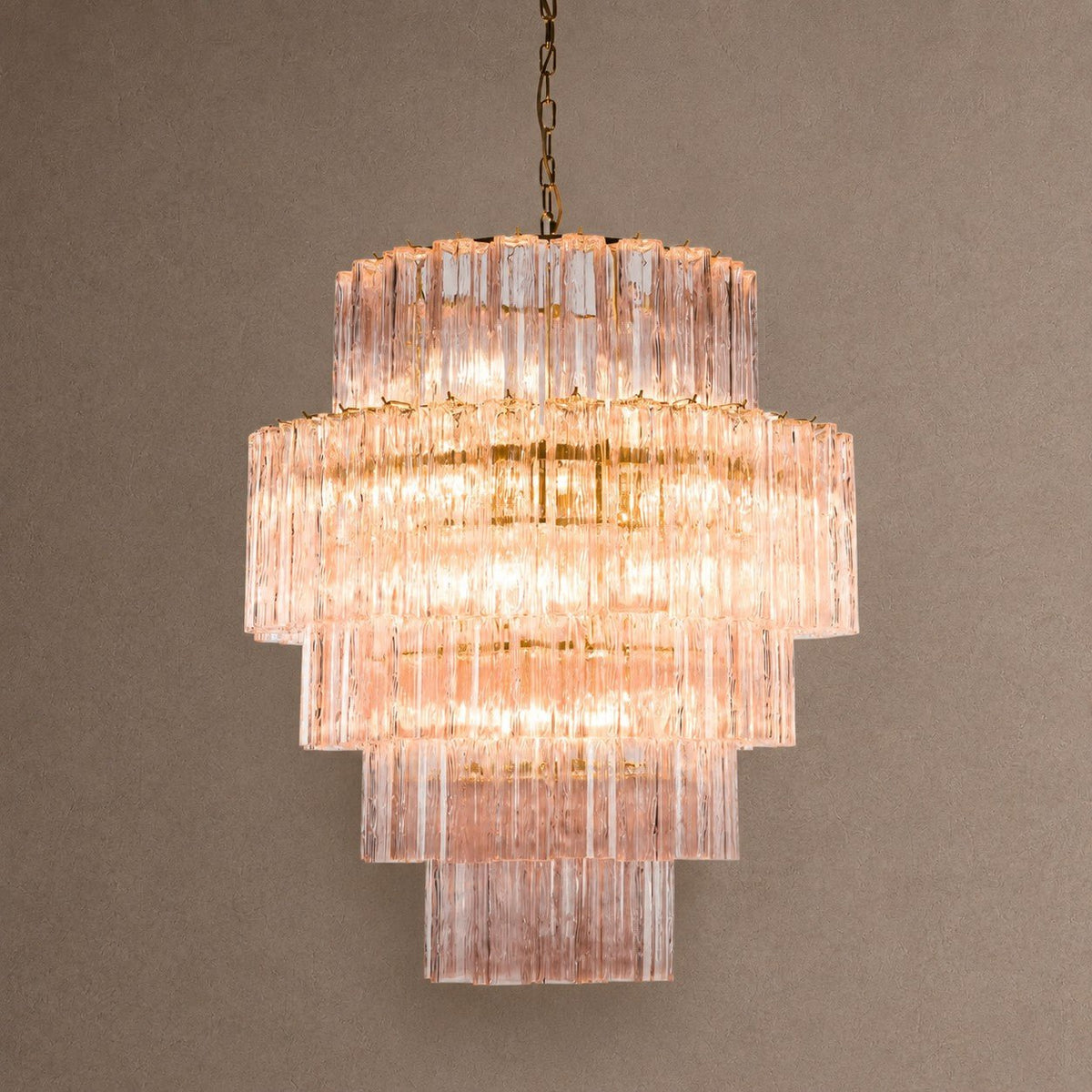 Rina Firenze Tiered Chandelier - ∅ 31.5″ x H 36.6″Smoke GrayBlushlighting