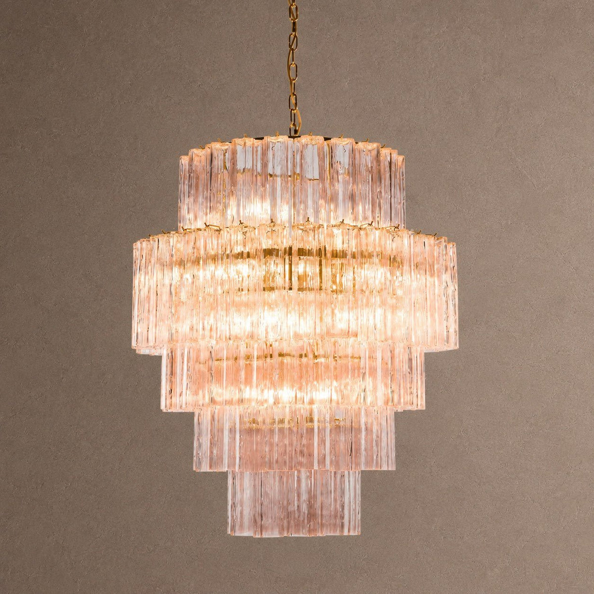 Rina Firenze Tiered Chandelier - ∅ 31.5″ x H 36.6″Smoke GrayBlushlighting