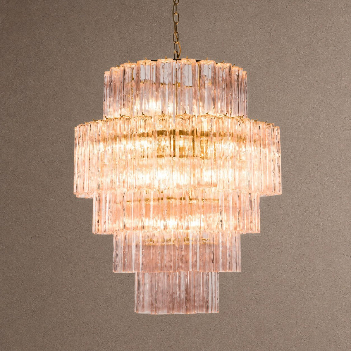 Rina Firenze Tiered Chandelier - ∅ 31.5″ x H 36.6″Smoke GrayBlushlighting