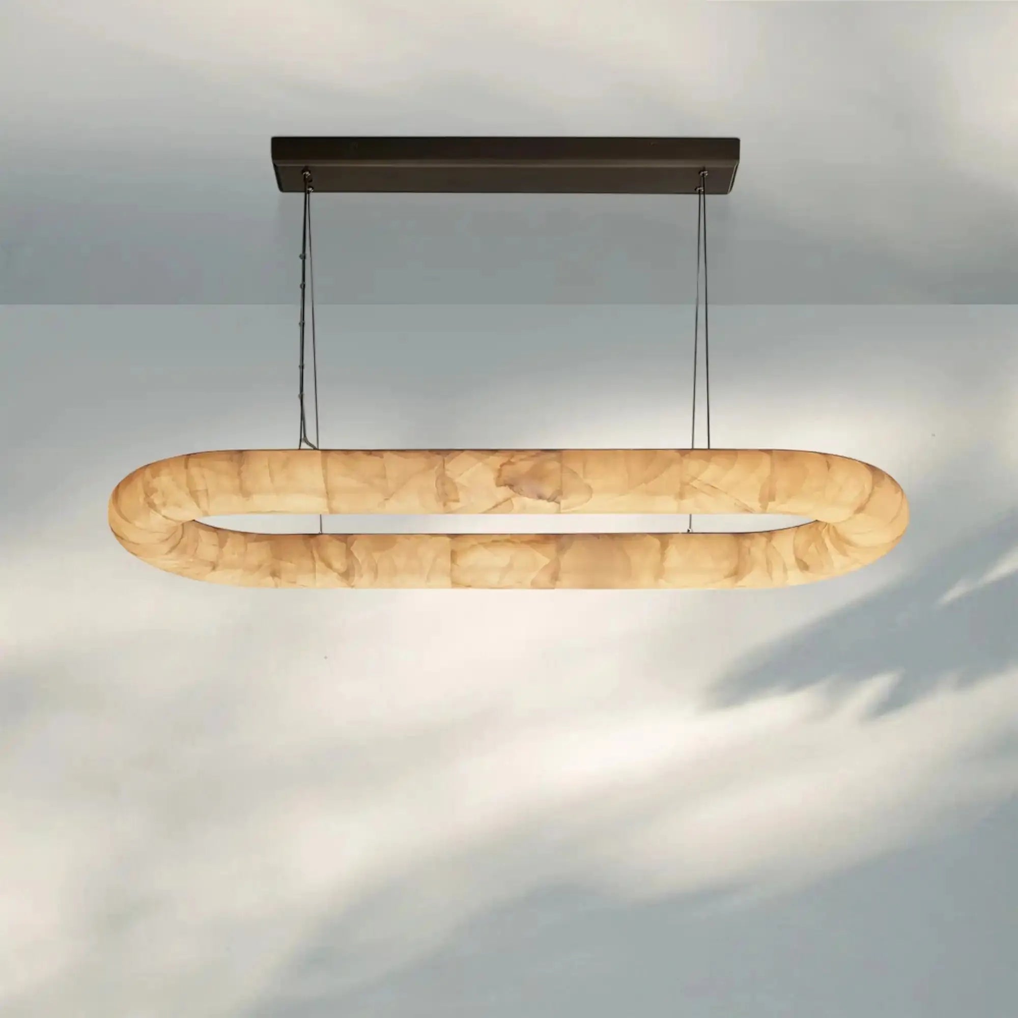 Rivaga Lisse Alabaster Oval Chandelier 57" 74"-