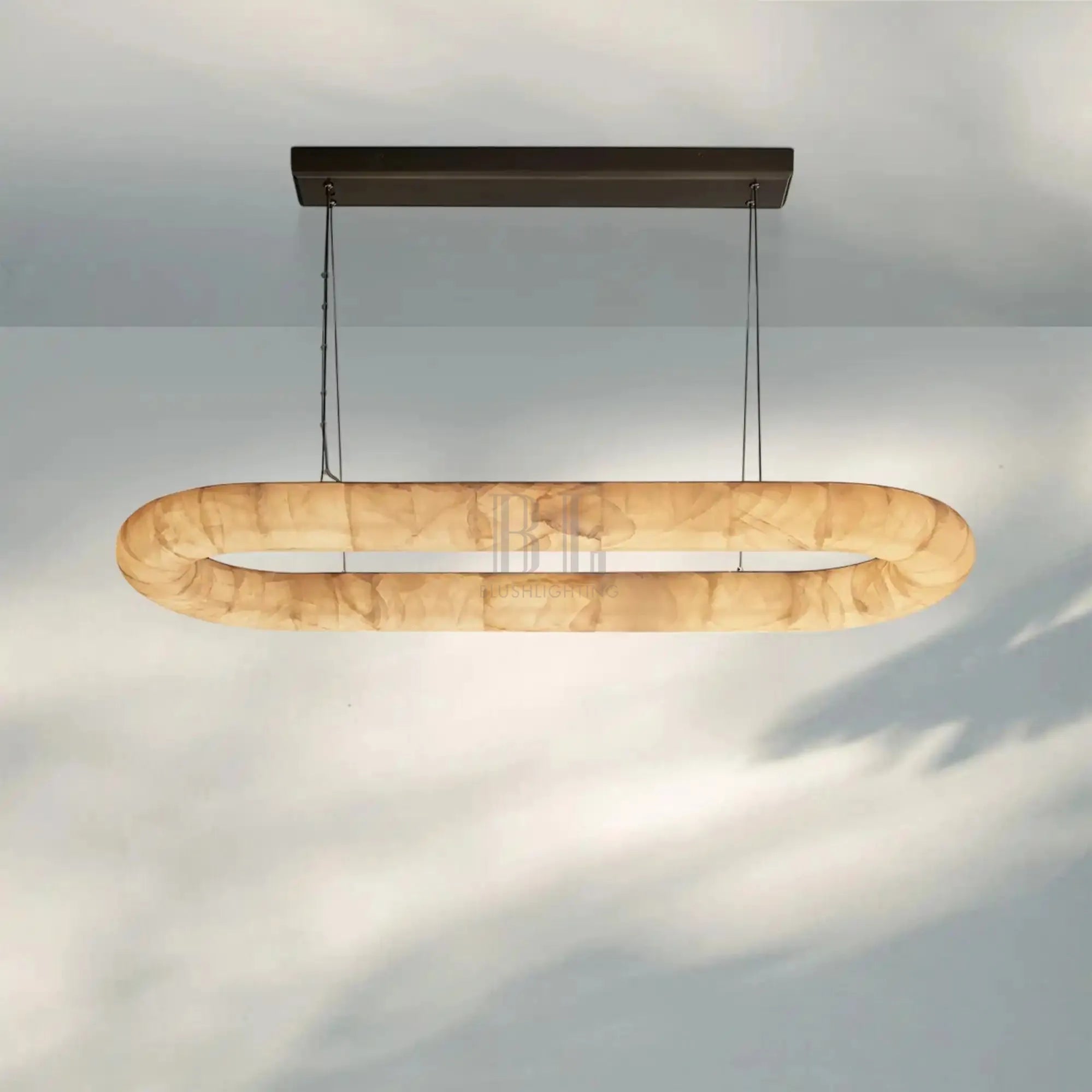 Rivaga Lisse Alabaster Oval Chandelier 57" 74"-