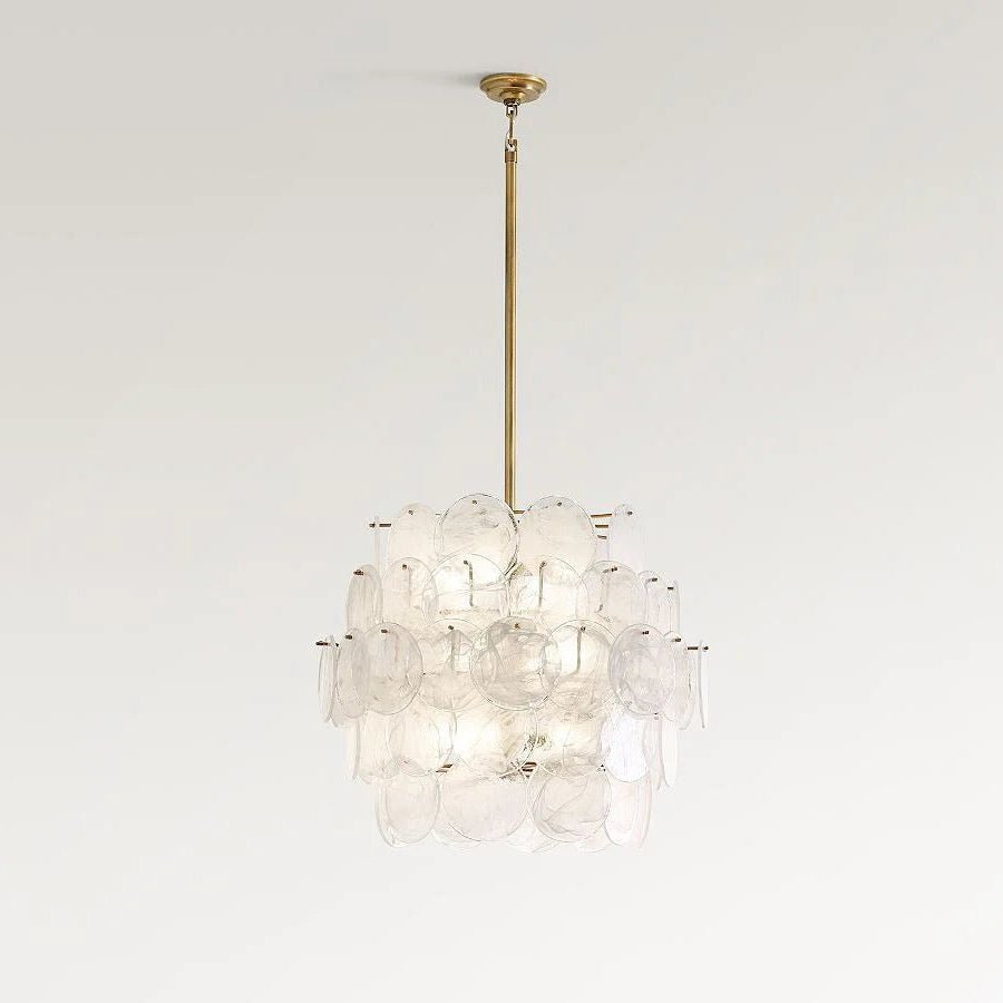 Riviera Glass Disc Chandelier 26" - Blushlighting