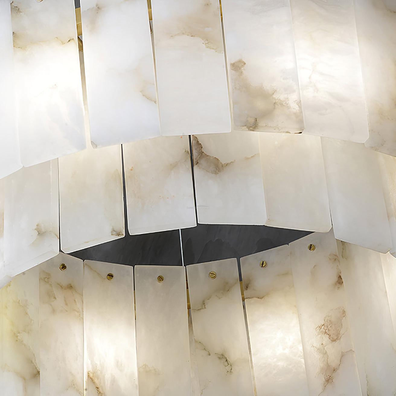 Rock Alabaster Chandelier 23.6" 31.4" - 23.6" x H 59"/ Dia 60cm x H 150cmBrass & White AlabasterBlushlighting