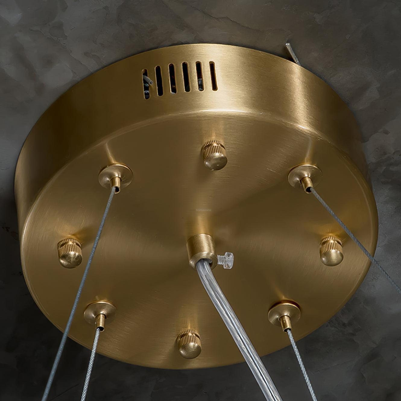 Rock Alabaster Chandelier 23.6" 31.4" - 23.6" x H 59"/ Dia 60cm x H 150cmBrass & White AlabasterBlushlighting