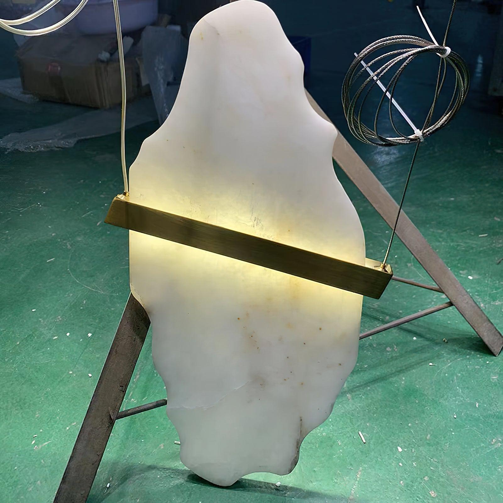 Rock Alabaster Chandelier - 9 heads D 80cm x H 200cm / ∅ 31.5″ x H 78.7″Gold&WhiteWarm WhiteBlushlighting