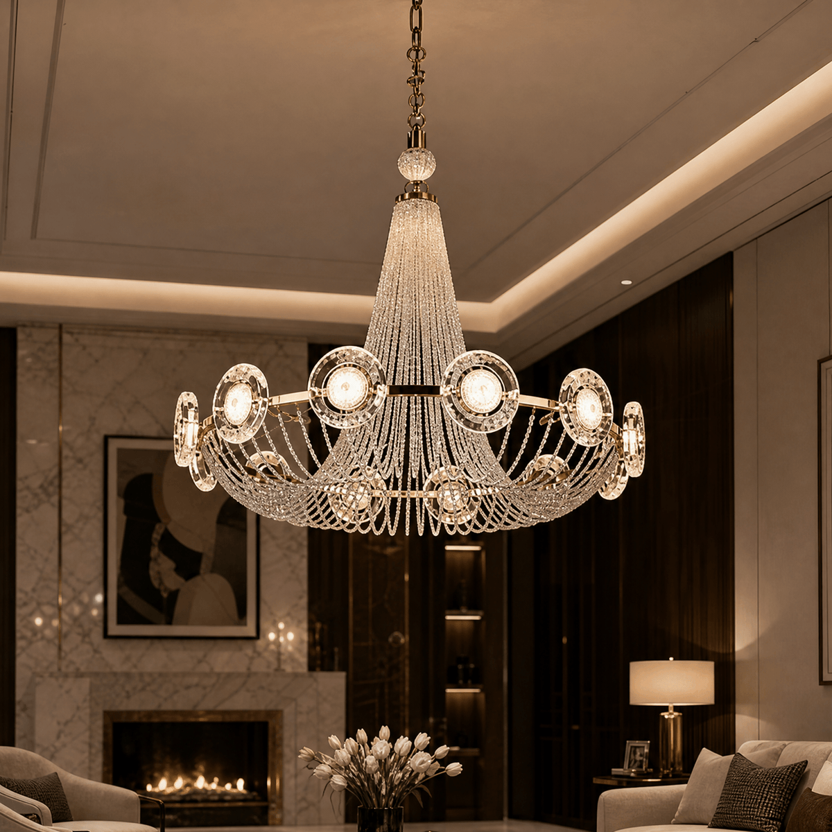 Rococo Dream Modern Sculptural Ring Chandelier - Blushlighting