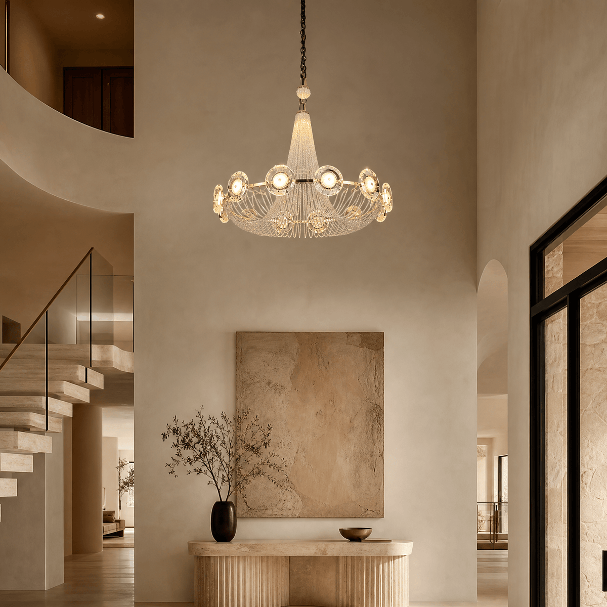 Rococo Dream Modern Sculptural Ring Chandelier - Blushlighting