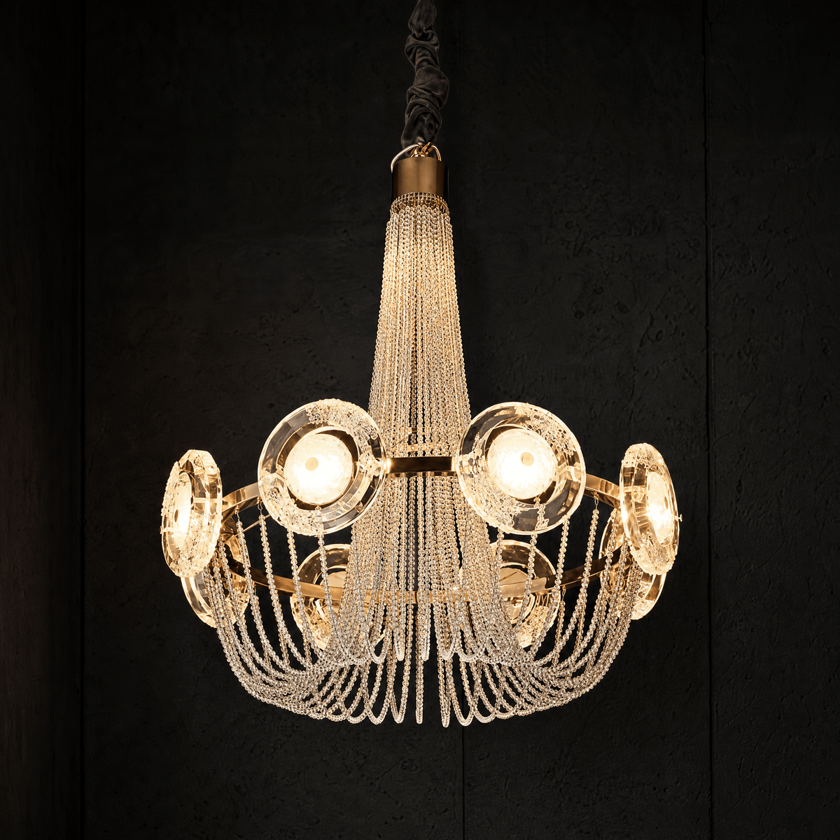 Rococo Dream Modern Sculptural Ring Chandelier - Blushlighting
