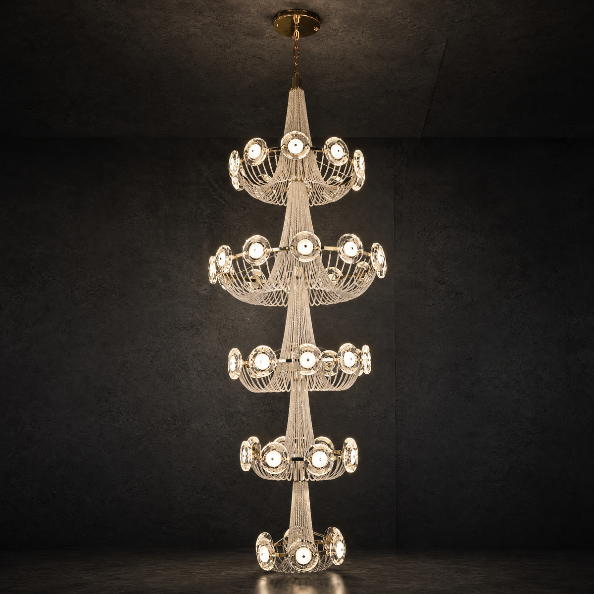 Rococo Dream Modern Sculptural Ring Chandelier - main