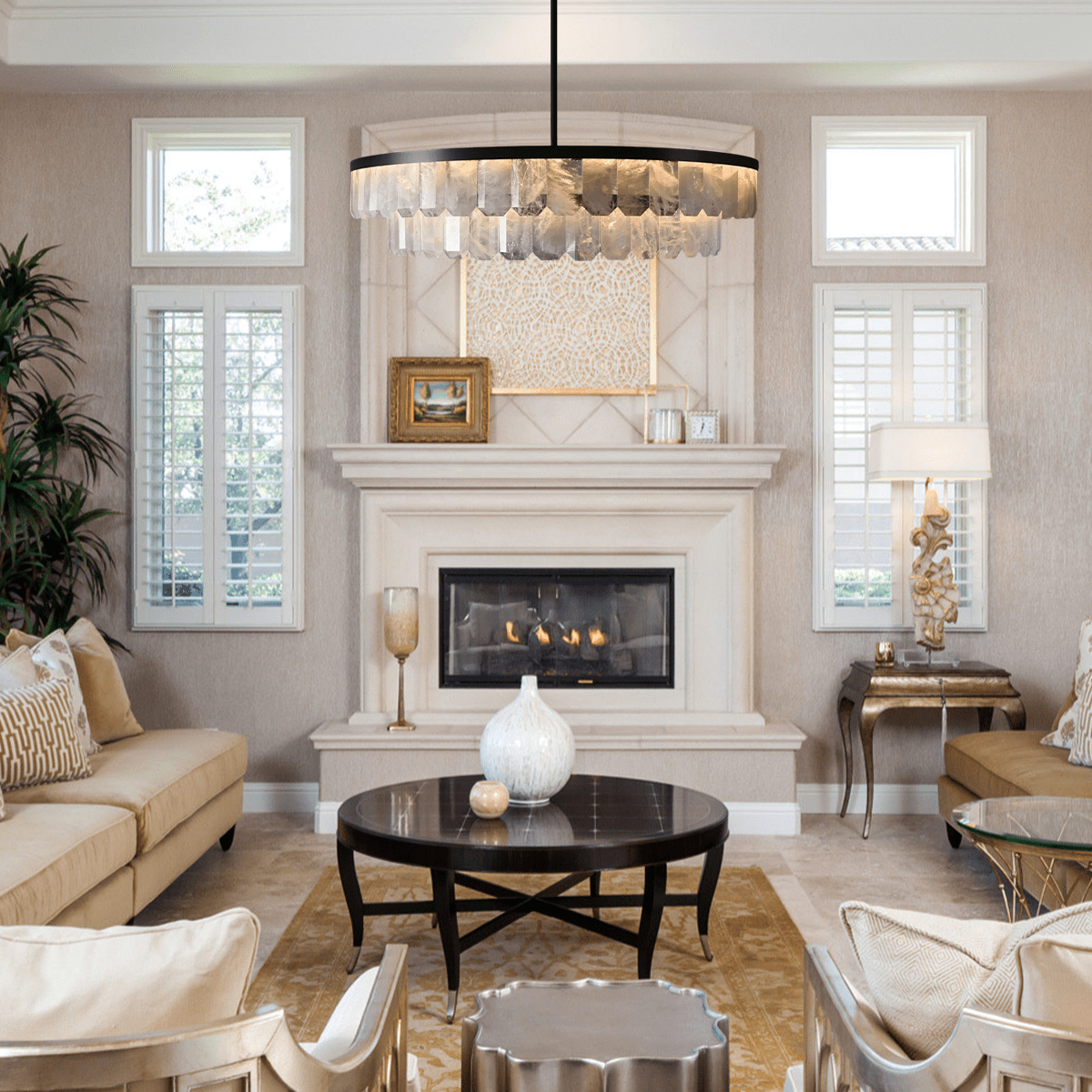 Rolantis Double Rock Crystal Chandelier - Blushlighting