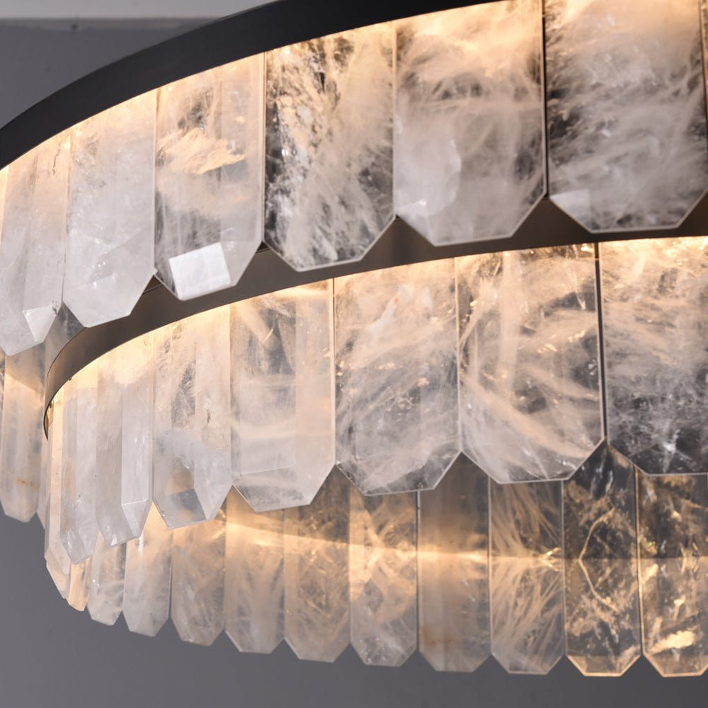 Rolantis Double Rock Crystal Chandelier - Blushlighting