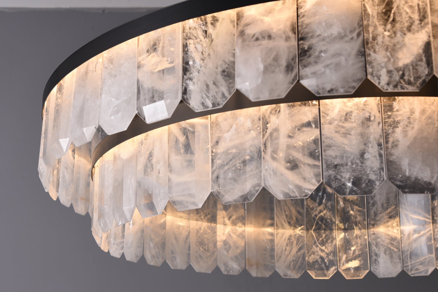 Rolantis Double Rock Crystal Chandelier - Blushlighting
