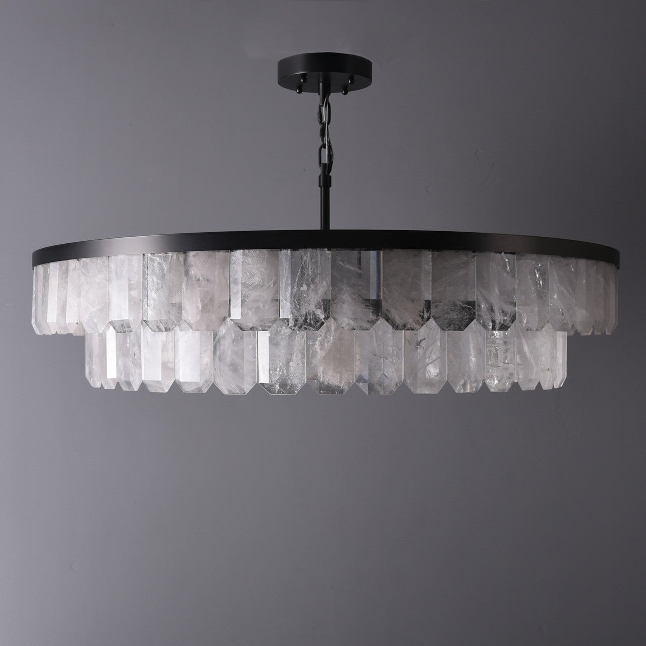 Rolantis Double Rock Crystal Chandelier - Blushlighting