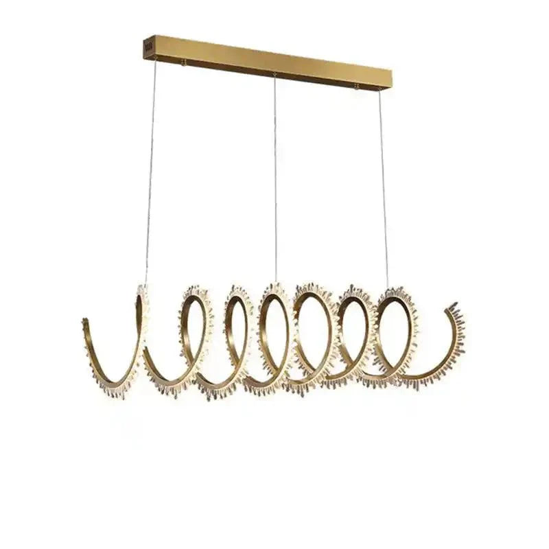 Rorie Modern Rock Crystal Spiral Chandelier, Island Chandelier - Blushlighting
