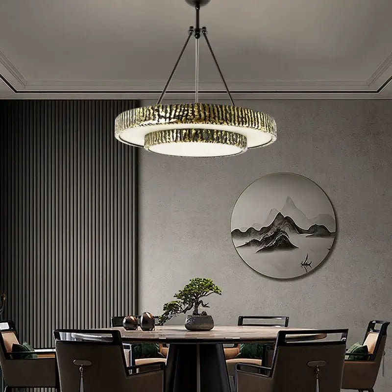 Round Vintage Alabaster Chandelier - Blushlighting