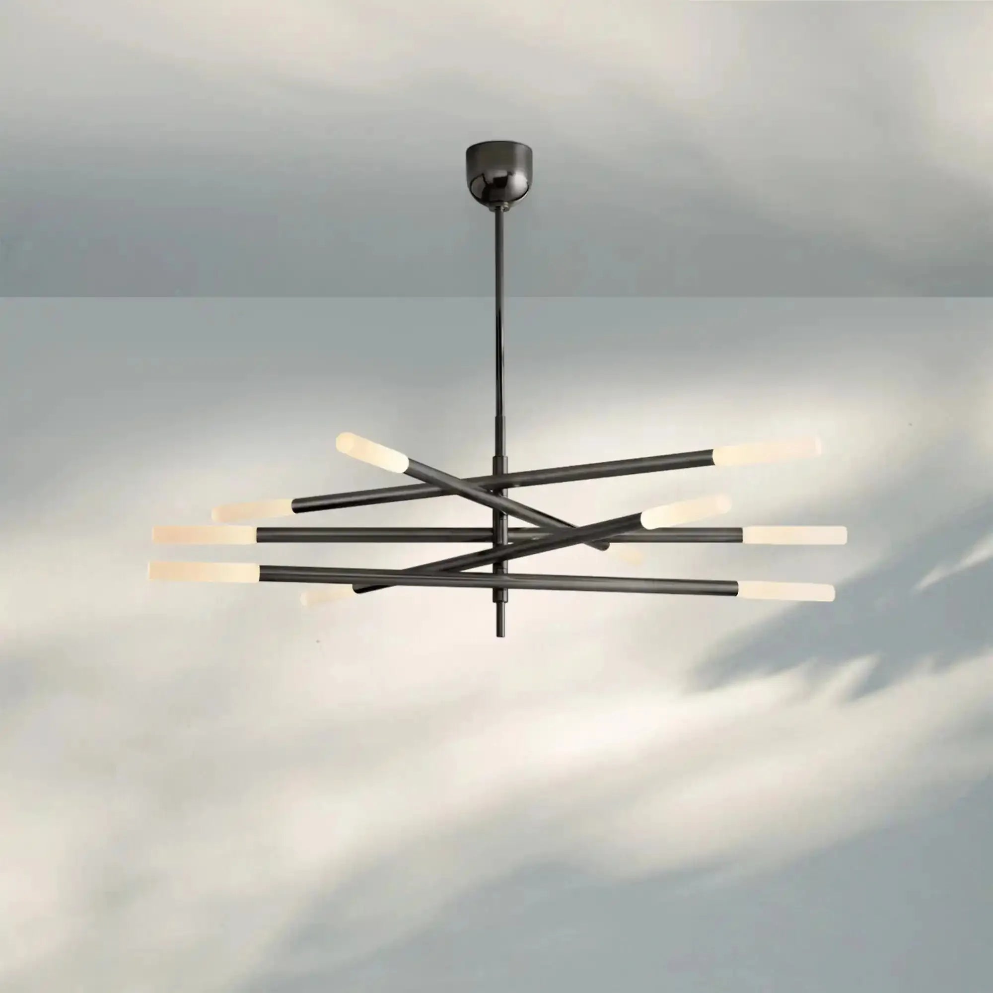 Roussea Grande 8/10-Light Articulating Chandelier-10-Light-Bronze-Etched crystal