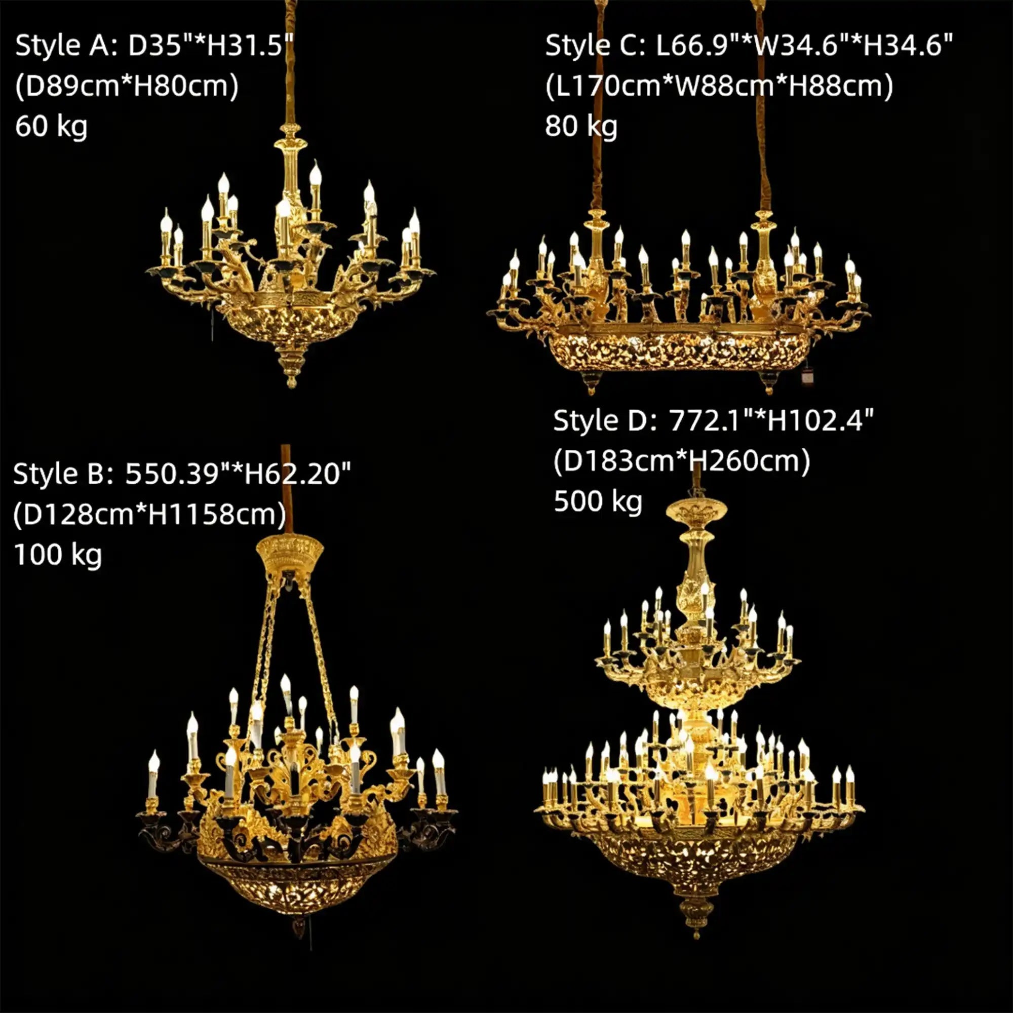 Royal Versailles Malachite Inlay Gilded Brass Candles Chandelier - Style D: D72.1"*H102.4" (D183cm*H260cm)/500kgWarm LightBlushlighting