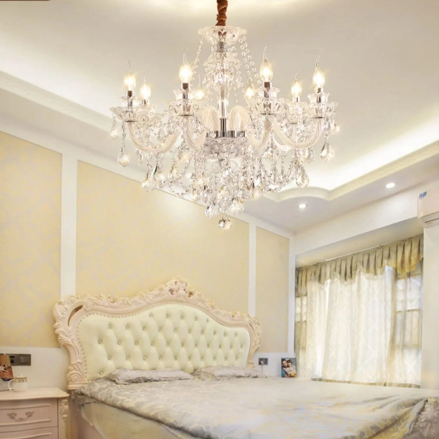 Rustic Antique European Candle Crystal Chandelier Popular Farmhouse Ceiling Light Fixture For Living Room - Blushlighting