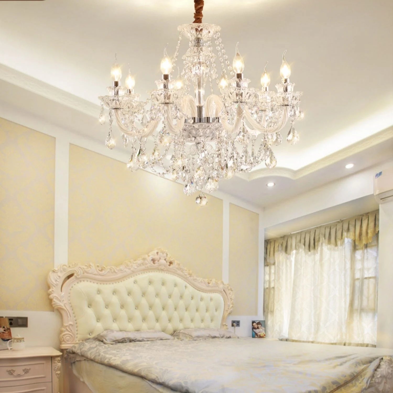 Rustic Antique European Candle Crystal Chandelier Popular Farmhouse Ceiling Light Fixture For Living Room - Blushlighting