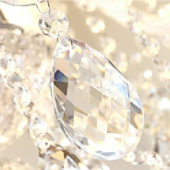 Rustic Antique European Candle Crystal Chandelier Popular Farmhouse Ceiling Light Fixture For Living Room - Blushlighting