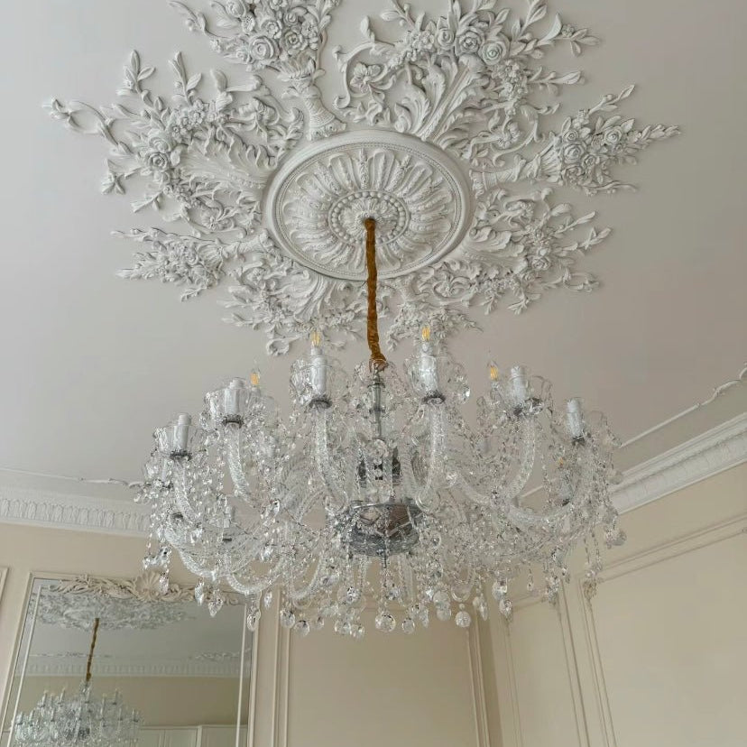 Rustic Antique European Candle Crystal Chandelier Popular Farmhouse Ceiling Light Fixture For Living Room