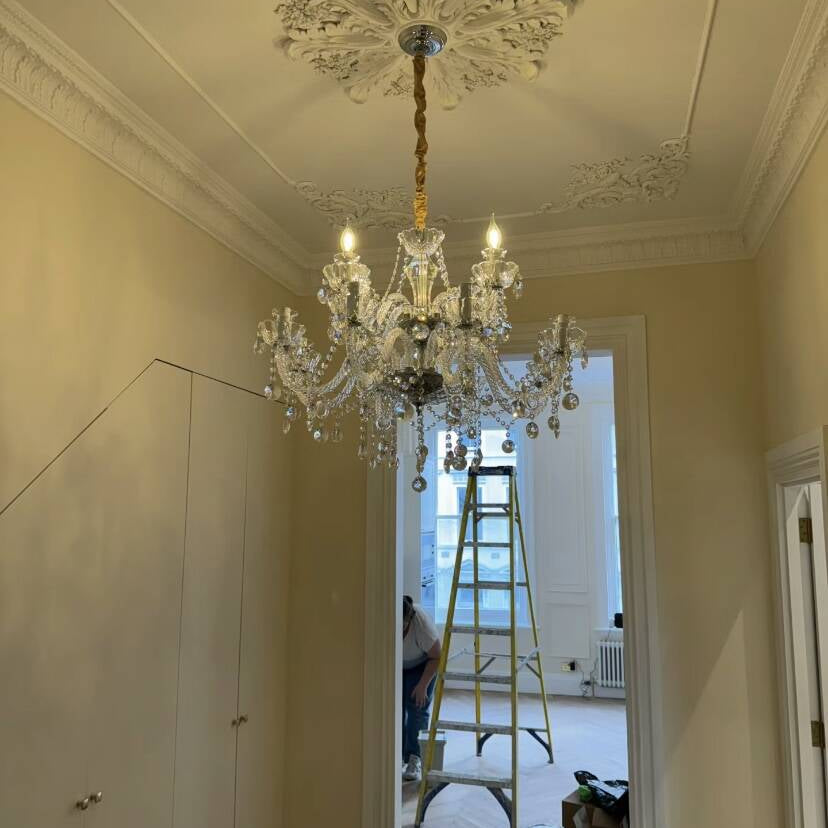 Rustic Antique European Candle Crystal Chandelier Popular Farmhouse Ceiling Light Fixture For Living Room