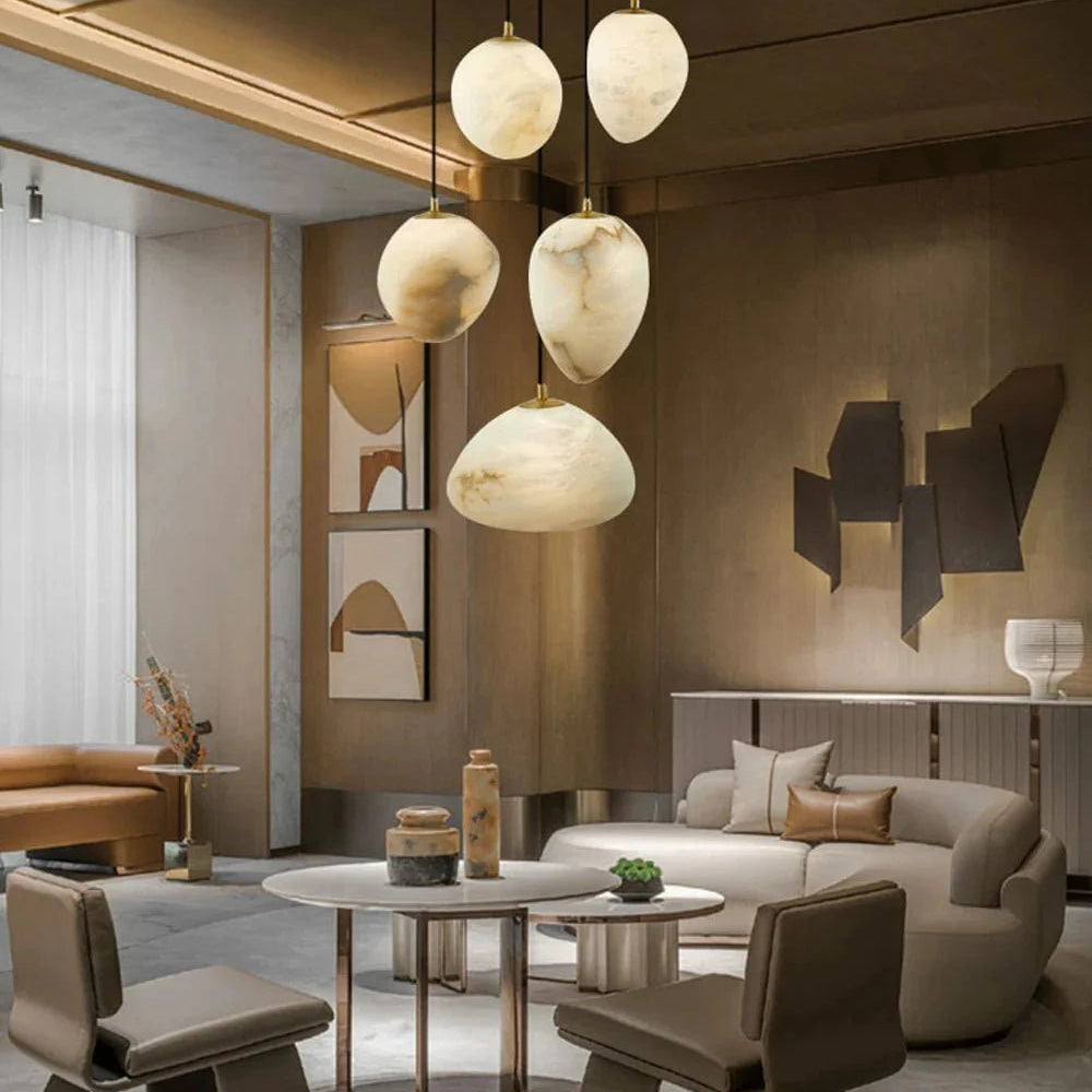 Sage Marble Chandelier - 10 LightsBlushlighting