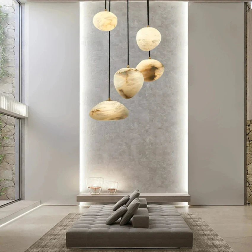 Sage Marble Chandelier - 3 LightsBlushlighting