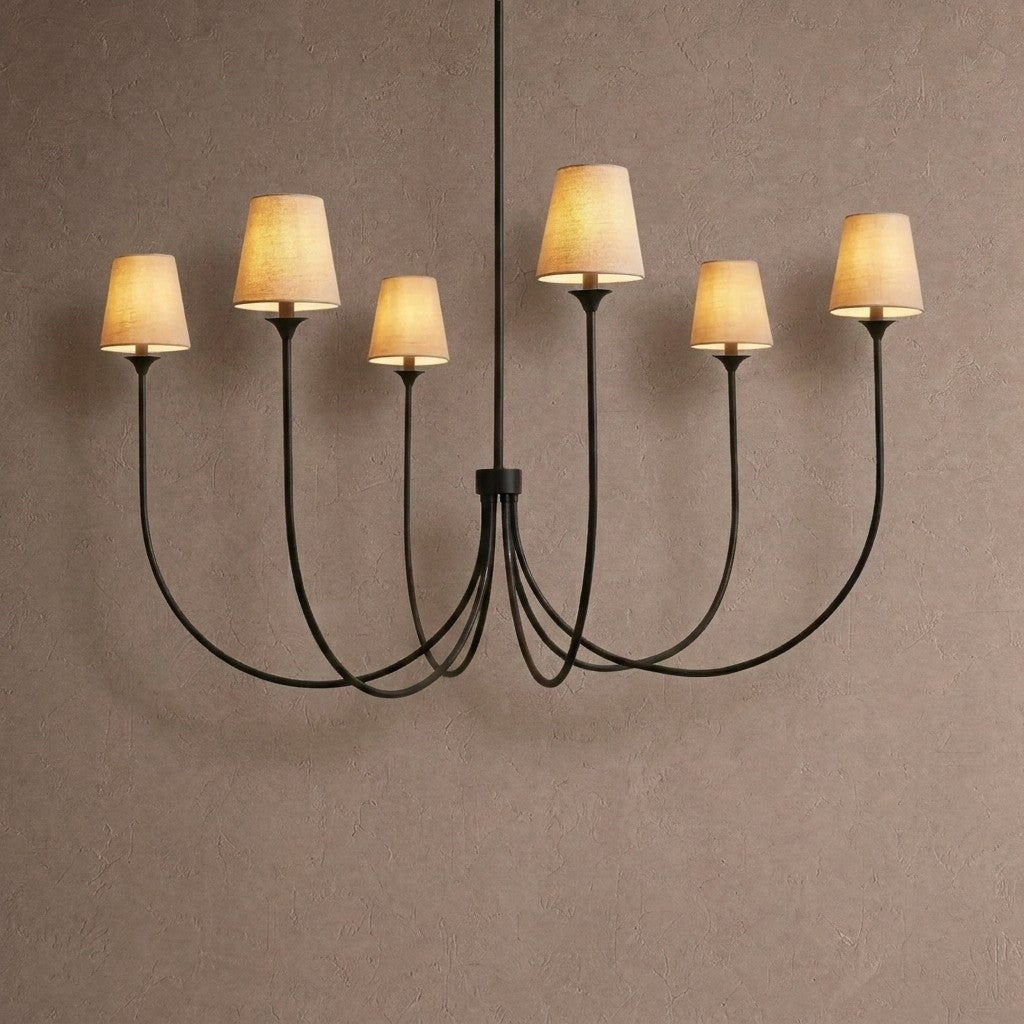Saige Round Chandelier - Black55"Blushlighting