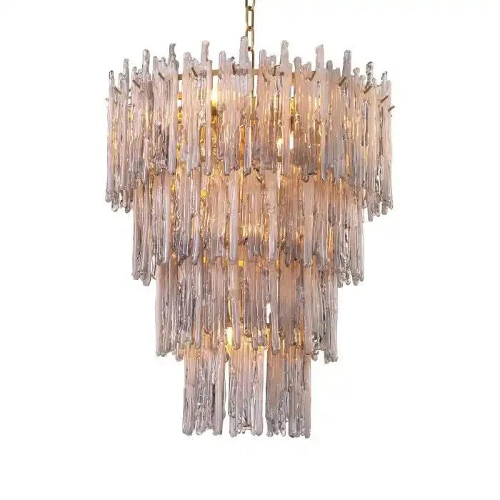 Saint Roch Modern Glass Chandelier Brass & Glass - LargeBlushlighting