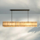 Sun Marco Alabaster Linear Chandelier 54" 72"-72"-Bronze-Blushlighting