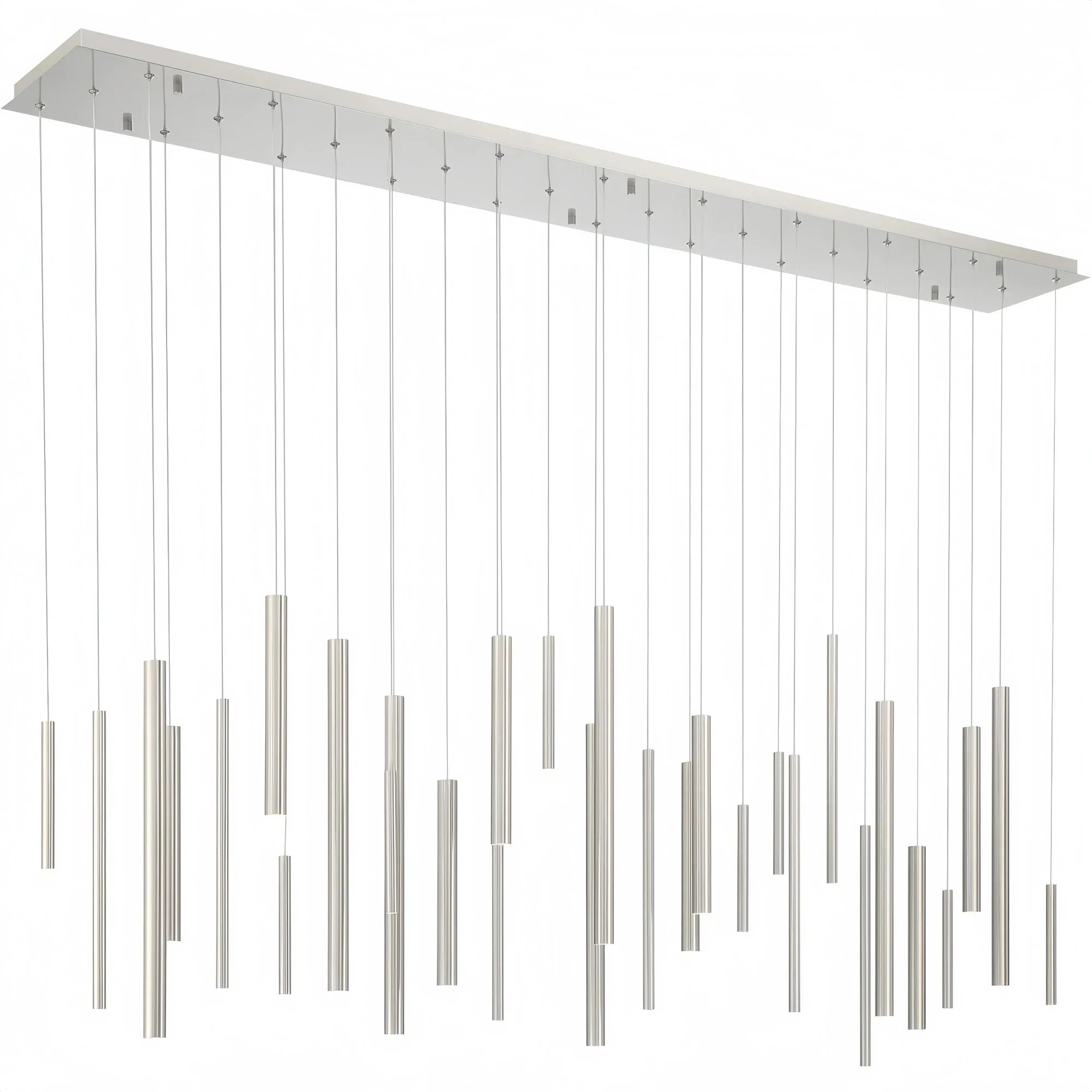 Santana Modern Linear Multi Light Pendant for Kitchen Island-70.75"L x 8.75"W x 1.25"H-Satin Nickel-