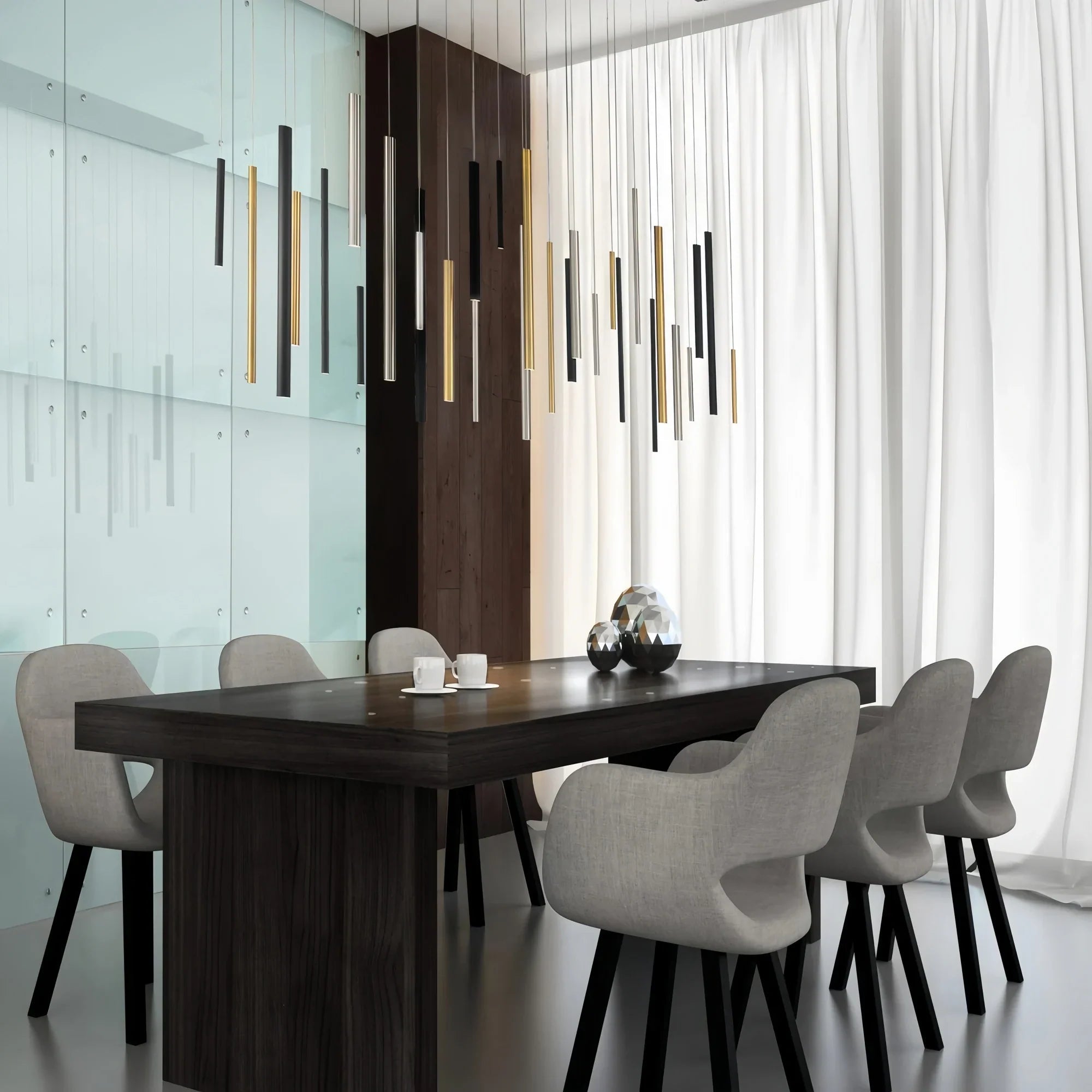 Santana Modern Linear Multi Light Pendant for Kitchen Island - 42"L x 10"W x 1.25"HAntique BrassBlushlighting