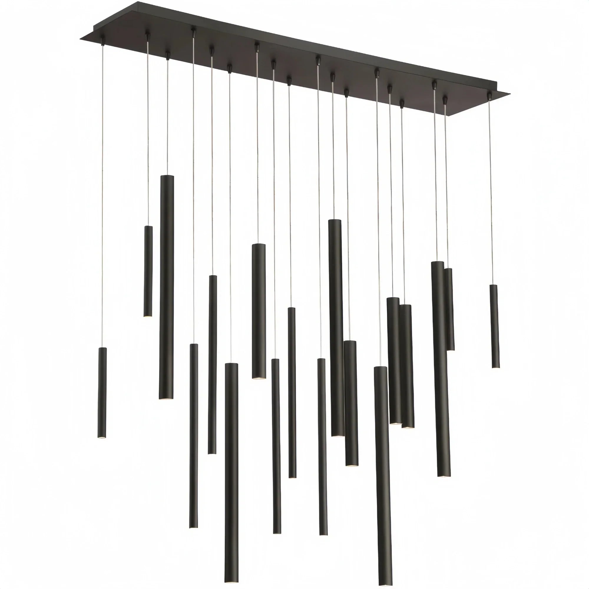 Santana Modern Linear Multi Light Pendant for Kitchen Island-42"L x 10"W x 1.25"H-Black-
