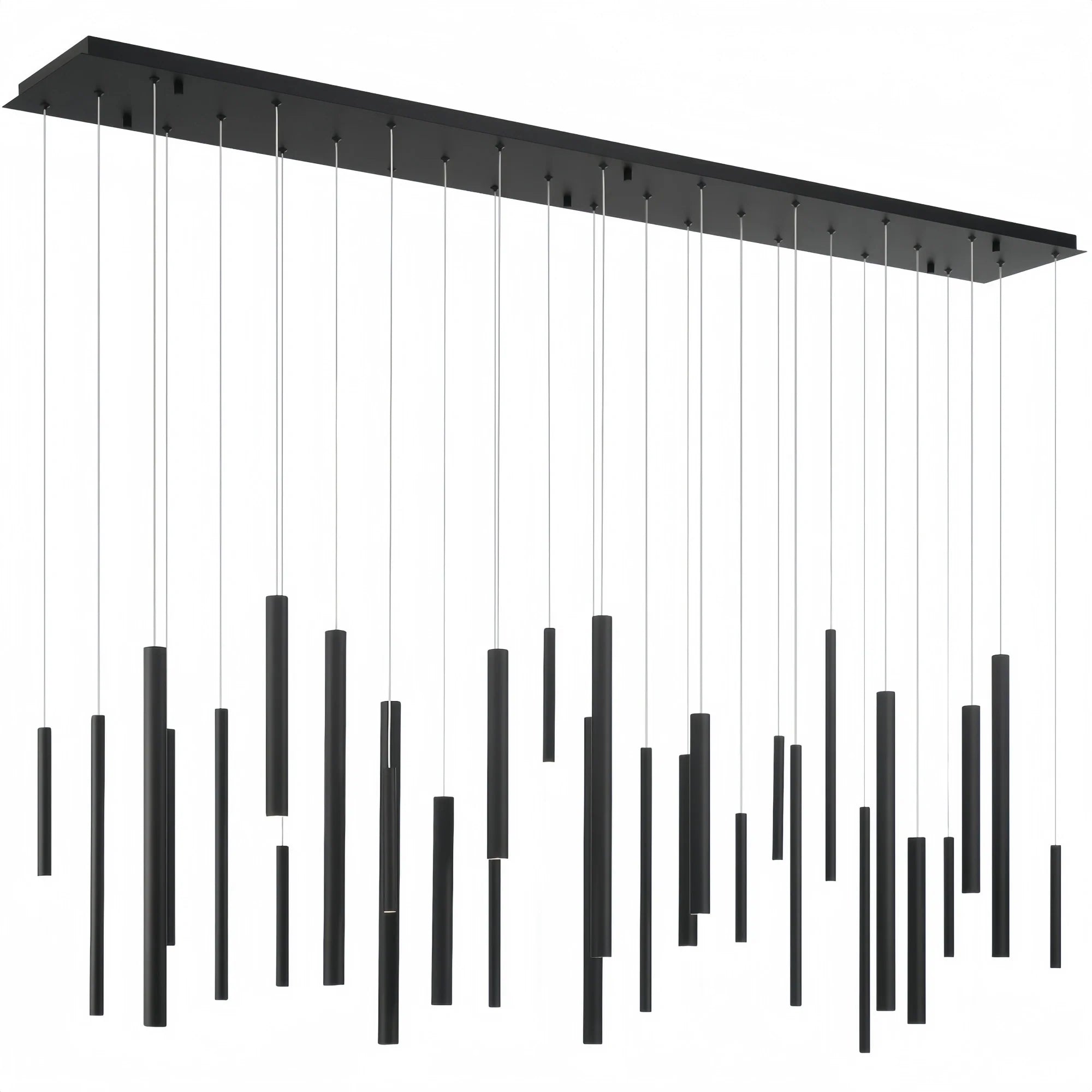 Santana Modern Linear Multi Light Pendant for Kitchen Island-70.75"L x 8.75"W x 1.25"H-Black-