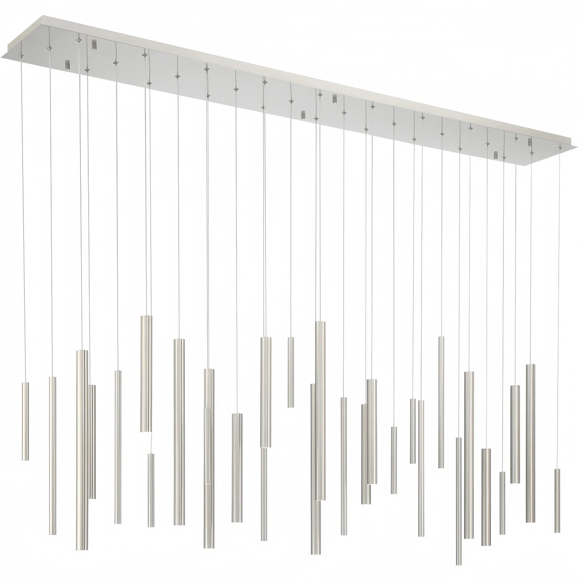 Santana Modern Linear Multi Light Pendant for Kitchen Island-70.75"L x 8.75"W x 1.25"H-Satin Nickel-