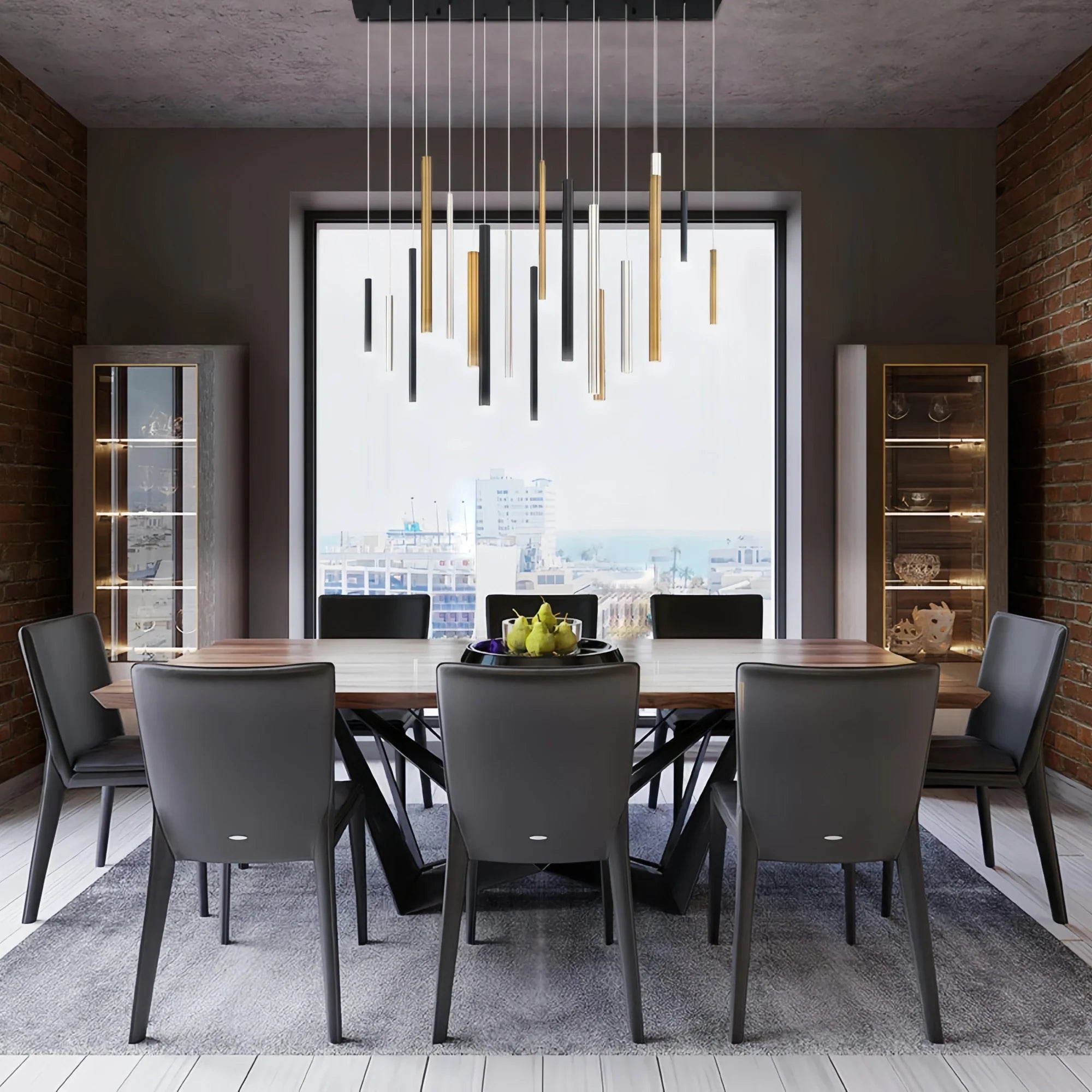 Santana Modern Linear Multi Light Pendant for Kitchen Island-