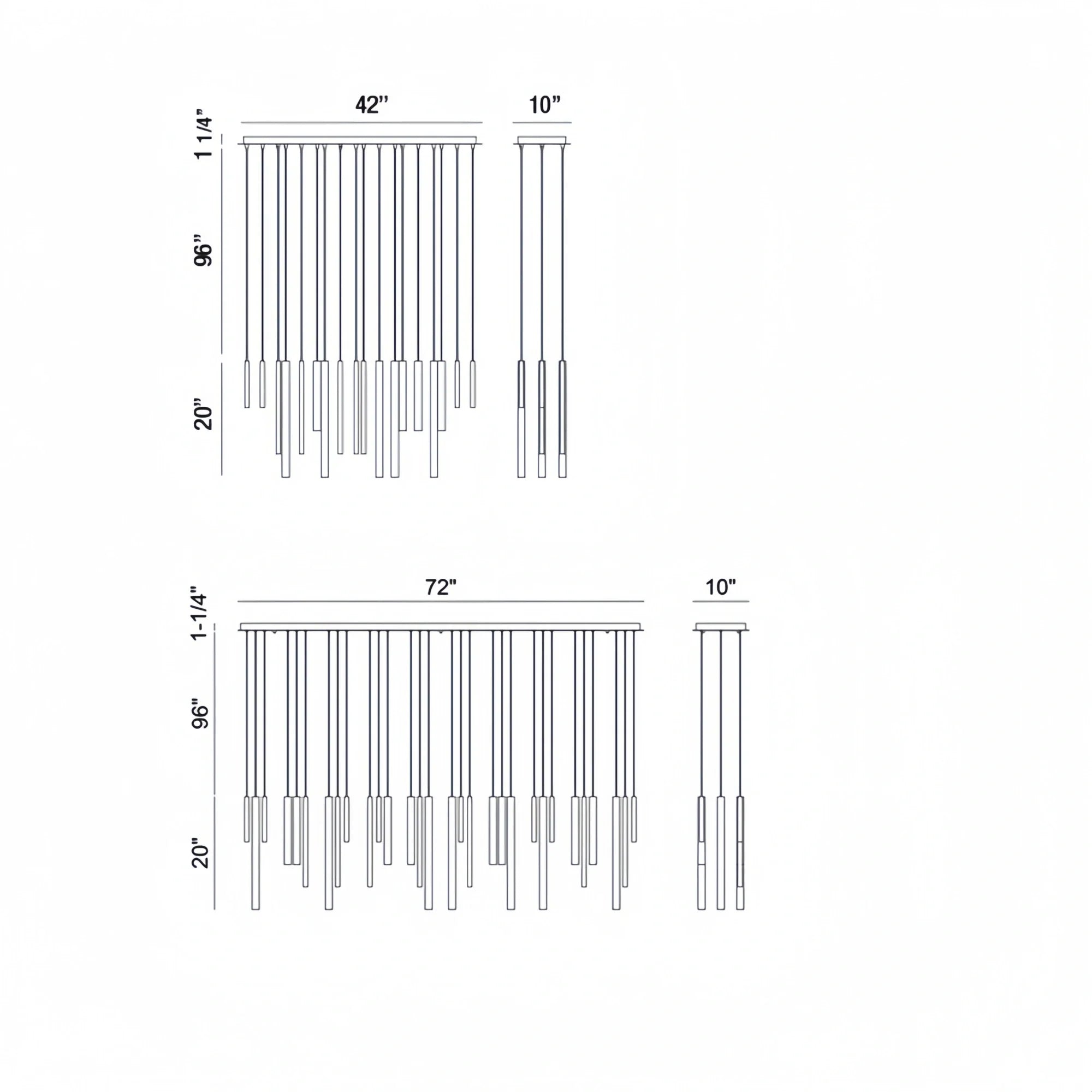 Santana Modern Linear Multi Light Pendant for Kitchen Island-