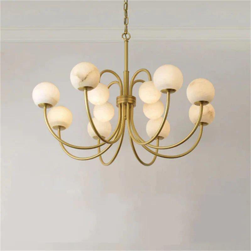 Sefet Alabaster Chandelier Light-Upward 24.4" x 33.5" / 62 x 85cm-Blushlighting